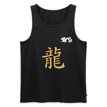 CHINESISCHES SCHRIFTZEICHEN JAHR DES DRACHEN - Männer Premium Bio Tank Top - Schwarz - Vorne - Michal (187cm)