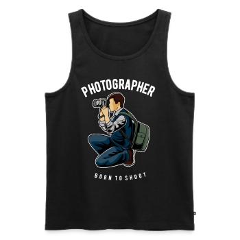 Photographe né pour photographier Photographe - Débardeur bio Premium Homme - noir - Devant - Michal (187cm)
