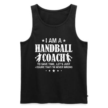 Handball coach gift - Men's Premium Organic Tank Top - black - Front - Michal (187cm)