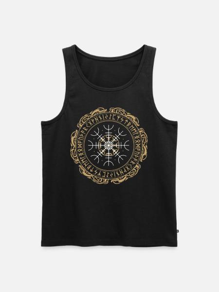 Brújula nórdica Vegvisir Thor Odin - Camiseta de tirantes ecológica prémium para hombre - negro