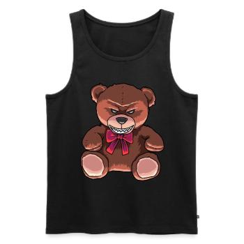Horror Teddy verdorben schlecht Horror Halloween - Männer Premium Bio Tank Top - Schwarz - Vorne - AI Model Male 178 light (178cm)