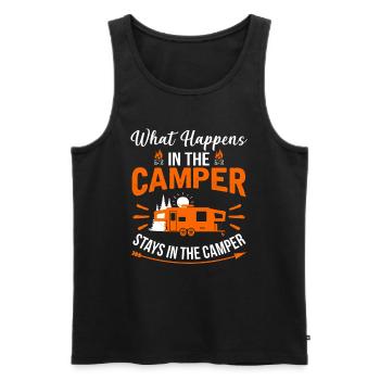 camping - Men's Premium Organic Tank Top - black - Front - AI Model Male 178 light (178cm)