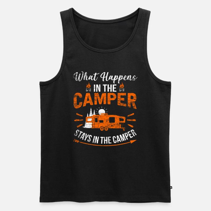 Camping Wohnwagen Abenteuer Geschenk - Männer Premium Bio Tank Top - Schwarz
