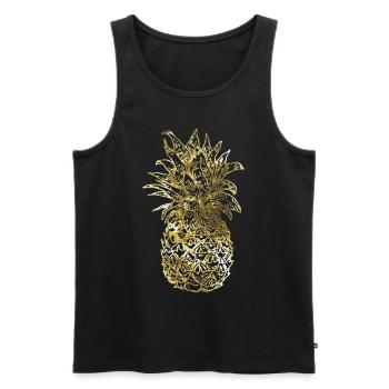 ananas - Débardeur bio Premium Homme - noir - Devant - AI Model Male 178 light (178cm)