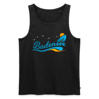 Bodensee Alpen Geschenk Shirt - Männer Premium Bio Tank Top - Schwarz - Vorne - AI Model Male 178 light (178cm)