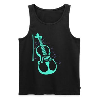 Violine - Männer Premium Bio Tank Top - Schwarz - Vorne - Michal (187cm)