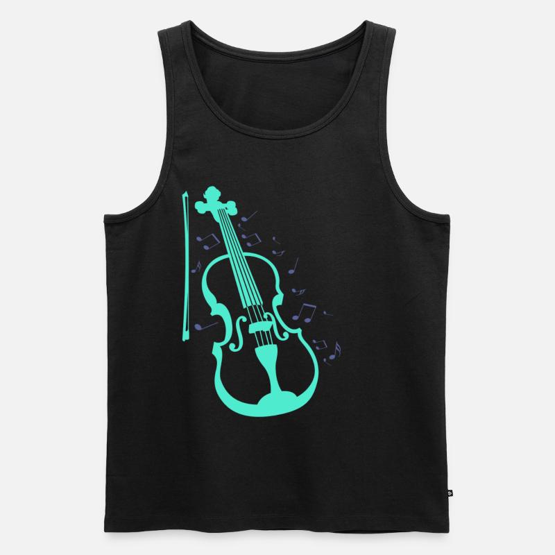Violine - Männer Premium Bio Tank Top - Schwarz