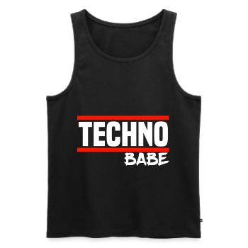 Techno Techno Babe Rave Raver Techno Festival - Männer Premium Bio Tank Top - Schwarz - Vorne - AI Model Male 178 light (178cm)