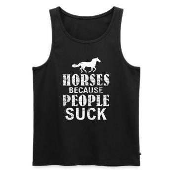 chevaux - Débardeur bio Premium Homme - noir - Devant - Michal (187cm)