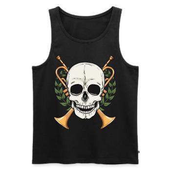 Trumpet, Trumpets, Musicians, Brass Music, Skull - Men's Premium Organic Tank Top - black - Front - Michal (187cm)