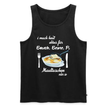Maultaschen Schwäbisch Schwaben Essen Spruch - Männer Premium Bio Tank Top - Schwarz - Vorne - Michal (187cm)