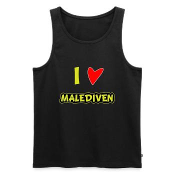 Ich liebe die Malediven - Männer Premium Bio Tank Top - Schwarz - Vorne - Michal (187cm)