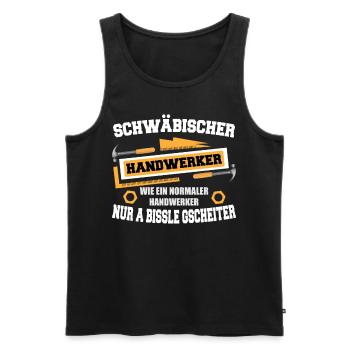 SCHWÄBISCHER HANDWERKER - COOLES SCHWABEN DESIGN - Männer Premium Bio Tank Top - Schwarz - Vorne - AI Model Male 178 light (178cm)