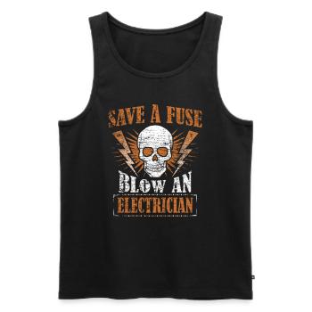 Elektriker - Männer Premium Bio Tank Top - Schwarz - Vorne - Michal (187cm)