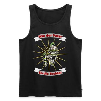 Feuerwehr Papa Tochter Geschenk - Männer Premium Bio Tank Top - Schwarz - Vorne - Michal (187cm)