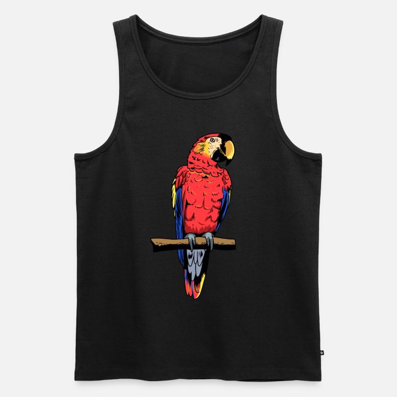 Papagei Ara Vogel exotisch Wildtiere Zootiere - Männer Premium Bio Tank Top - Schwarz