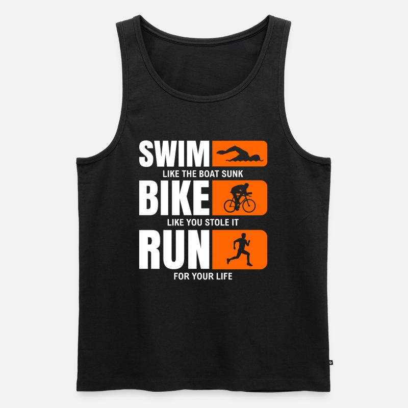 Triathlet - Männer Premium Bio Tank Top - Schwarz