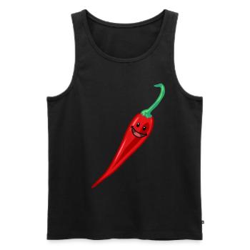 Chili Chilischote Pepperoni Gewürz Gemüse Vegan - Männer Premium Bio Tank Top - Schwarz - Vorne - Michal (187cm)