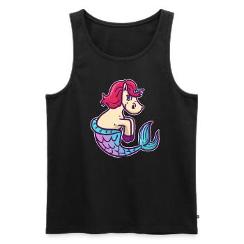 Unicorn mermaid animal fish magic gift - Men's Premium Organic Tank Top - black - Front - Michal (187cm)