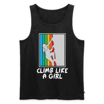 Klettern Kletterhalle Kletterer Bouldern Geschenk - Männer Premium Bio Tank Top - Schwarz - Vorne - Michal (187cm)