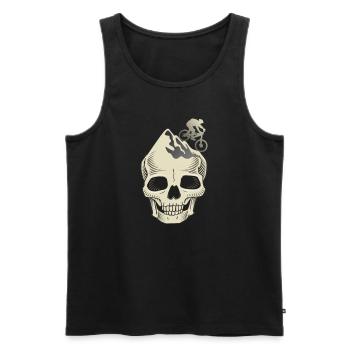 MTB Mountain Biking Mountain Bike Mountain Bike - Men's Premium Organic Tank Top - black - Front - AI Model Male 178 light (178cm)