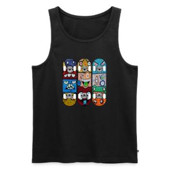 Graffiti Skateboard Monster Deck Skater Geschenk - Männer Premium Bio Tank Top - Schwarz - Vorne - AI Model Male 178 light (178cm)