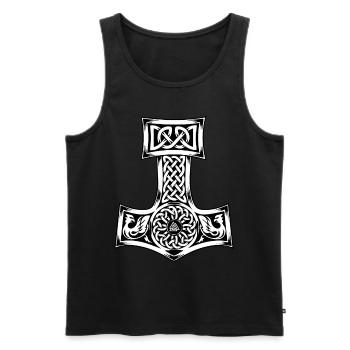 Mjolnir Thor Nordic God product Hammer Vintage - Men's Premium Organic Tank Top - black - Front - Michal (187cm)