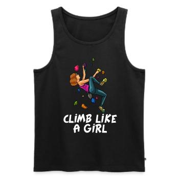 Klettern Kletterhalle Kletterer Bouldern Geschenk - Männer Premium Bio Tank Top - Schwarz - Vorne - Michal (187cm)