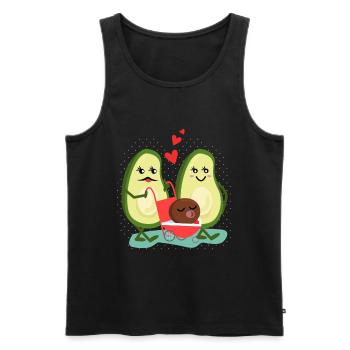 Avocat Manger Famille Bébé Enfant Doux - Débardeur bio Premium Homme - noir - Devant - Michal (187cm)