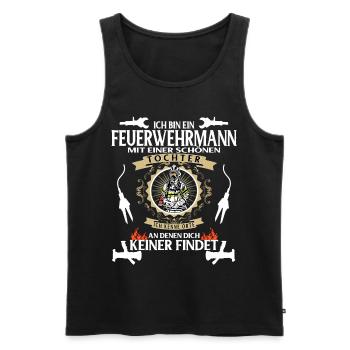 Feuer Feuerwehr Feuerwehrmann Tochter Geschenk - Männer Premium Bio Tank Top - Schwarz - Vorne - Michal (187cm)