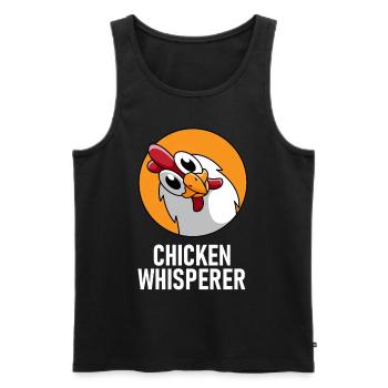 Chicken farmer chickens rooster chicken whisperer gift - Men's Premium Organic Tank Top - black - Front - Michal (187cm)