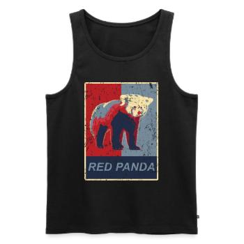 Red panda - Men's Premium Organic Tank Top - black - Front - AI Model Male 178 light (178cm)