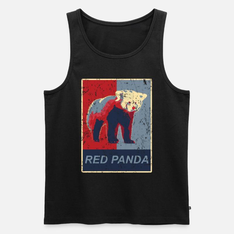 Roter Panda - Männer Premium Bio Tank Top - Schwarz