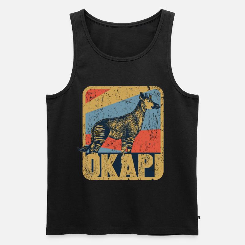 Okapi Retro - Männer Premium Bio Tank Top - Schwarz