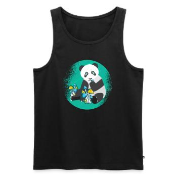Chemise de musique techno psychédélique aux champignons Psytrance - Débardeur bio Premium Homme - noir - Devant - AI Model Male 178 light (178cm)