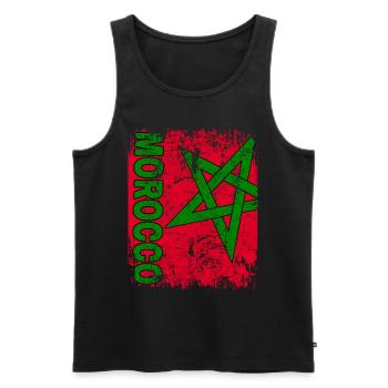 MOROCCO FLAG - Moroccan banner great retro - Men's Premium Organic Tank Top - black - Front - AI Model Male 178 light (178cm)