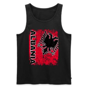 ALBANIEN FLAGGE - Albanische Fahne Doppel Adler - Männer Premium Bio Tank Top - Schwarz - Vorne - AI Model Male 178 light (178cm)