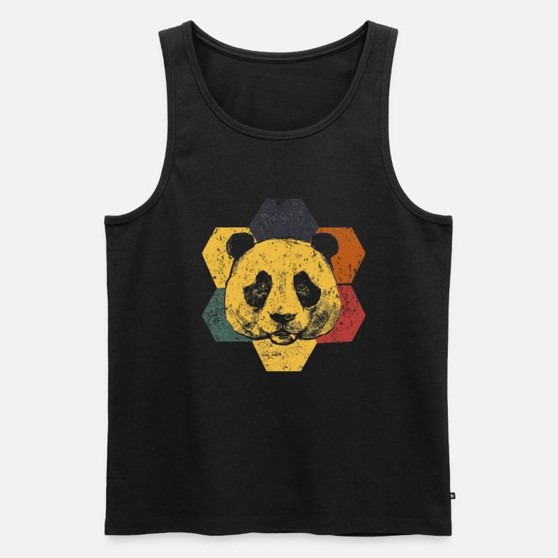 Panda - Männer Premium Bio Tank Top - Schwarz