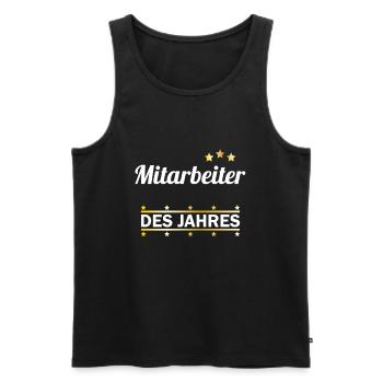 Mitarbeiter des Jahres | Angestellter Arbeiter - Männer Premium Bio Tank Top - Schwarz - Vorne - AI Model Male 178 light (178cm)