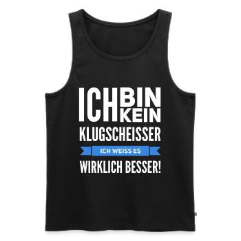 no smart-ass I know better - Men's Premium Organic Tank Top - black - Front - AI Model Male 178 light (178cm)