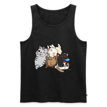 Cats Gang Pack Teens Animals Pack - Men's Premium Organic Tank Top - black - Front - AI Model Male 178 light (178cm)