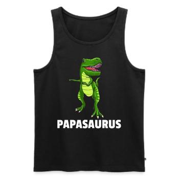 Dinosaurier Dino T-Rex Papa Vater Papi Geschenk - Männer Premium Bio Tank Top - Schwarz - Vorne - Michal (187cm)