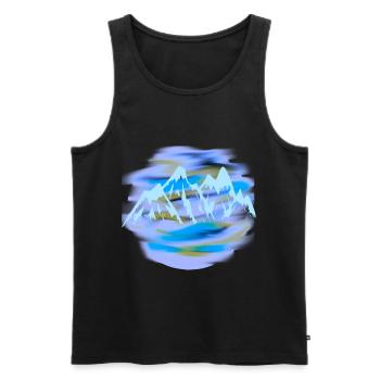 mountains mountain mountains peaks mountains rocks nature horit - Men's Premium Organic Tank Top - black - Front - AI Model Male 178 light (178cm)