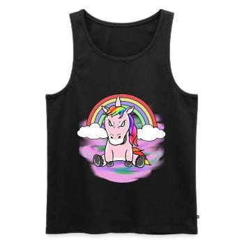 Horror Unicorn Evil Demon Fantasy Halloween - Men's Premium Organic Tank Top - black - Front - AI Model Male 178 light (178cm)
