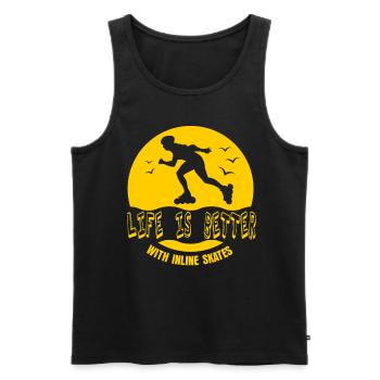 Inlineskater Rollschuhe Sport Fitness Geschenk - Männer Premium Bio Tank Top - Schwarz - Vorne - AI Model Male 178 light (178cm)