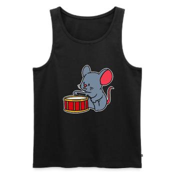 Baby Child Kids Drum Mouse Music Gift Sweet - Men's Premium Organic Tank Top - black - Front - AI Model Male 178 light (178cm)