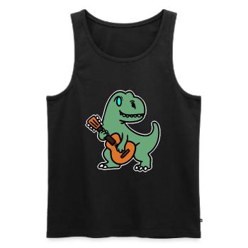 Guitar Gittarist Dino Music Music School - Men's Premium Organic Tank Top - black - Front - Michal (187cm)