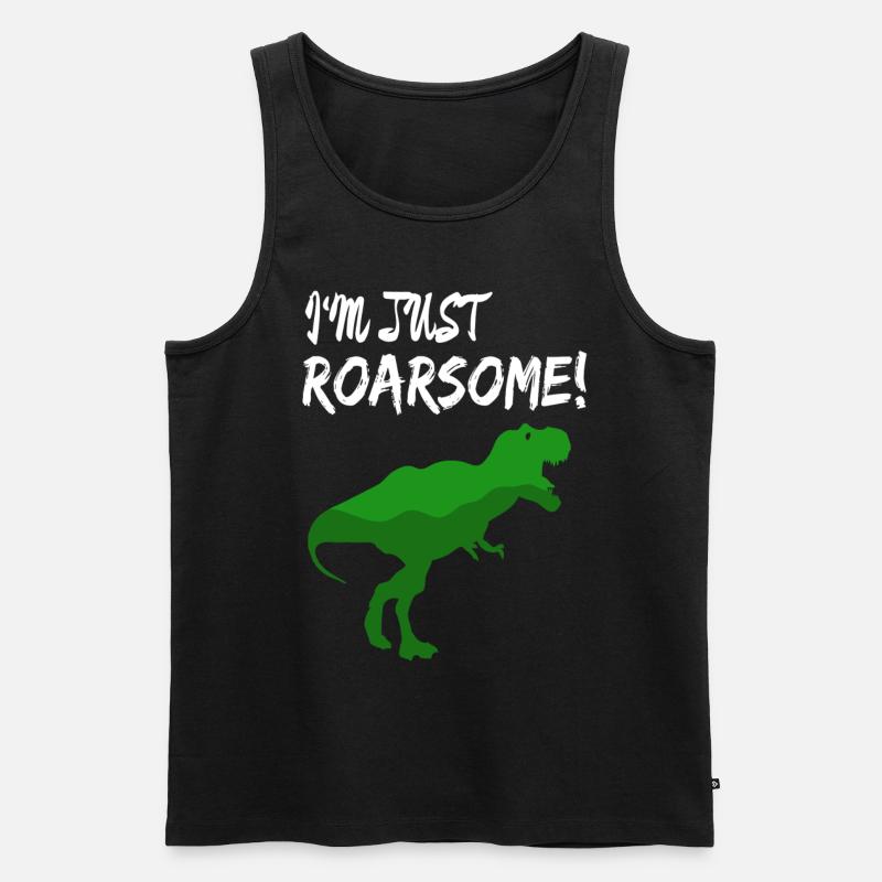 T-Rex - Männer Premium Bio Tank Top - Schwarz