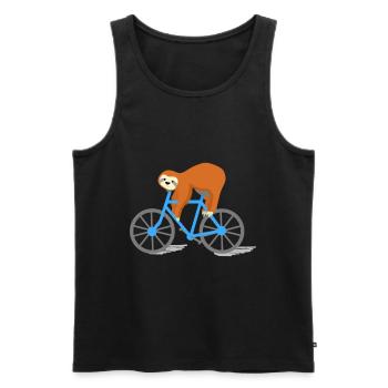 Faultier Faul Fahrrad Fahren Faul Schlafen - Männer Premium Bio Tank Top - Schwarz - Vorne - Michal (187cm)