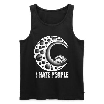 camping - Men's Premium Organic Tank Top - black - Front - AI Model Male 178 light (178cm)